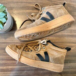 Veja Shoes Women Size 10 Roraima Brown Suede Leather Hi Top Luxe Sneakers